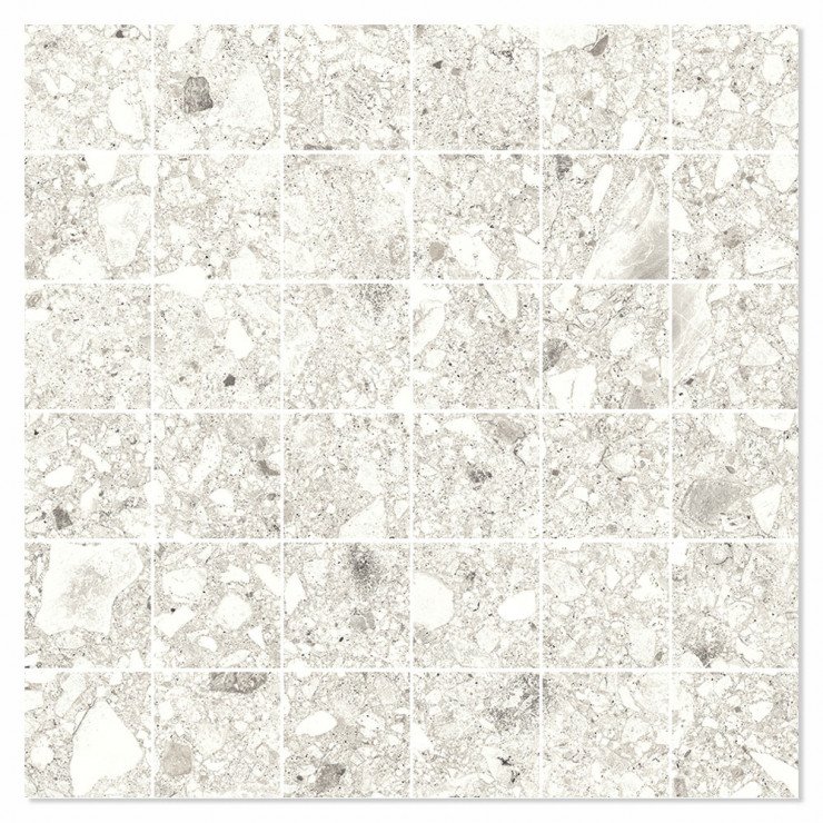 Mosaik Klinker Terrazzo Italia Hvid Mat 30x30 (5x5) cm-1